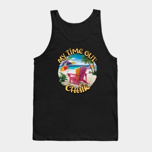 My Time Out Chair Beach Chair Beach Life Palm Trees Summertime Summer Vacation Beach Tank Top